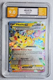 Pikachu EX Holo, Surging Spark Gem Mint 9 Pokemon Card