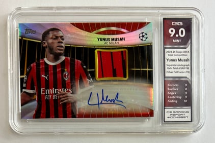 Yunus Musah Autograph Relic Patch Gem Mint 9