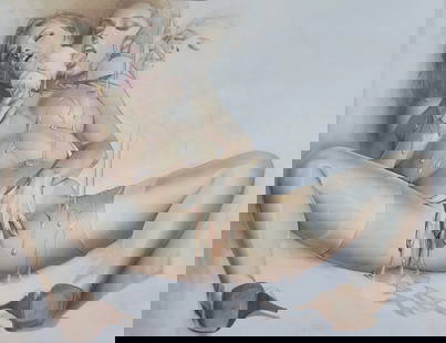 Hajime Sorayama 'Untitled' 2002 offset lithograph: Hajime Sorayama Untitled Medium: Offsetlithograph Image Size: 12 X 8.5 Matted Size: 16 X 14 Print Date: 2002 In excellent condition A certificate of Authenticity is included