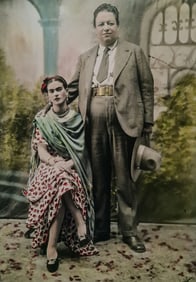 Frida Kahlo, Seated with Diego Rivera