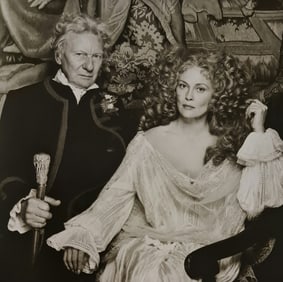 Terry O'Neill, Gielgud And Faye Dunaway On The Set Of Wicked Lady, Hertfordshire, England, 1983