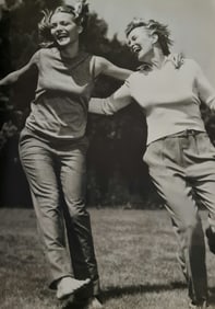 Michel Compte, Michelle Pfeiffer and Jessica Lange while making A Thousand Acres, Los Angeles, 1997