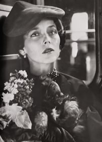 Richard Avedon, Dorian Leigh, Hat by Dior, Gare de Lyon, Paris, 1949