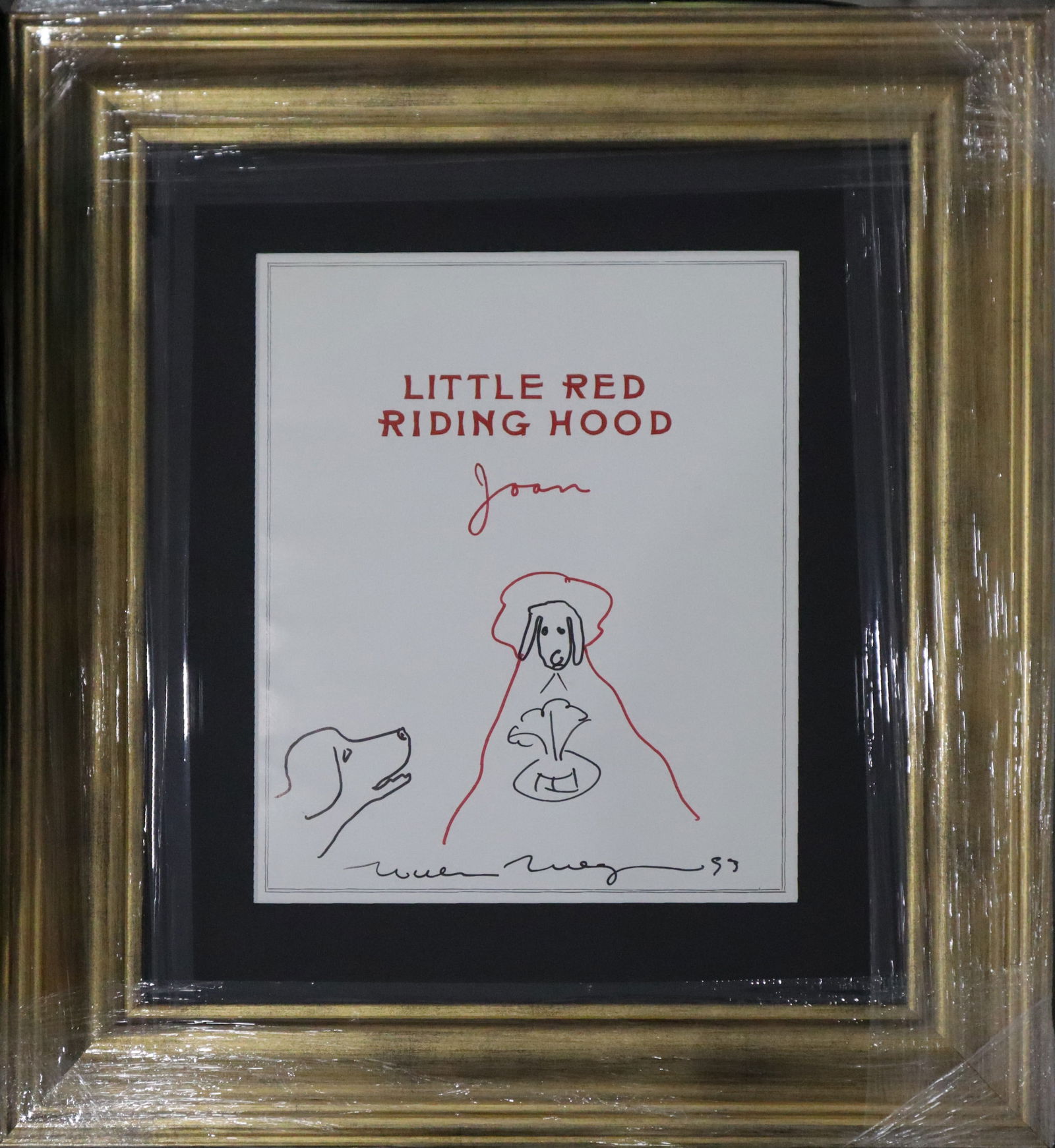 William Wegman Original Drawing Little Red Riding Hood (1 of 3)