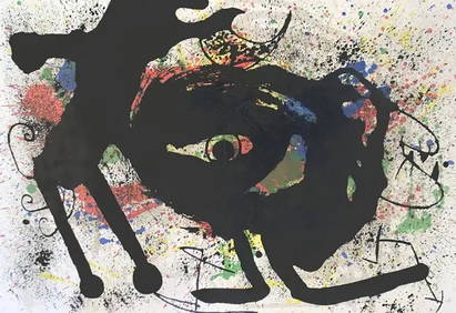 Joan Miro, 'Derriere le Miroir, no. 203 pg 10, 11' Surrealism Multicolor, 1973 (1 of 1)