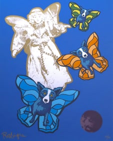 George Rodrigue, Blue Dog - 'Angel Baby', Signed Limited Edition Silkscreen