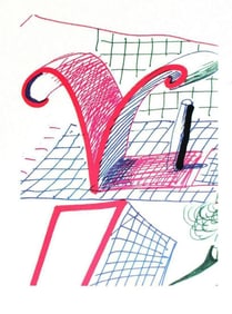 David Hockney - Letter V - Framed Lithograph