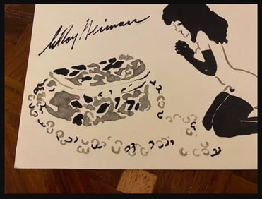 LeRoy Neiman, Playboy Femlin Admires New Purse, Original Signed Watercolor Drawing