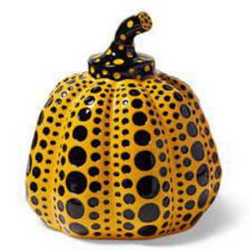 Yayoi Kusama Pumpkin Lammfromm, Paperweight Sculpture Yellow