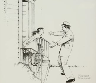 Norman Rockwell, 'Father Welcomes Daughter', Lithograph, 1950