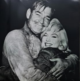 Marilyn Monroe with Clark Gable hug