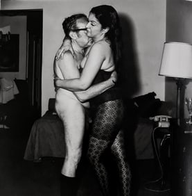Diane Arbus, Dominatrix embracing her client, N.Y.C., 1970