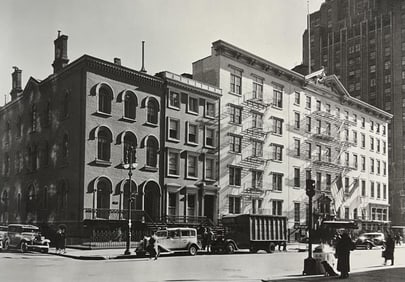 Berenice Abbott, Brevoort Hotel With Mark Twain House, Fifth Avenue Between East 8th And 9th