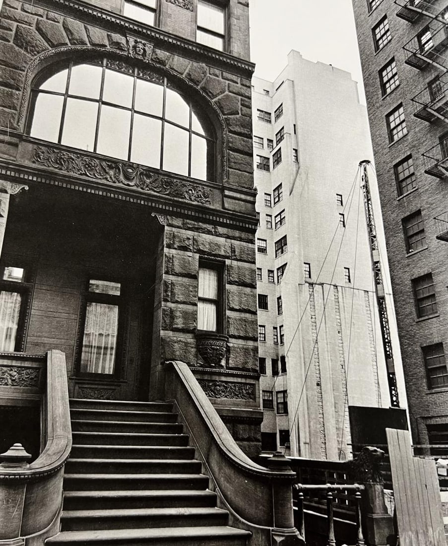 Berenice Abbott, Brownstone Front And Skyscraper, 51 East 78th Street, 1930s: Photographer: Berenice Alice Abbott was an American photographer best known for her portraits of between-the-wars 20th century cultural figures, New York City photographs of architecture and urban des