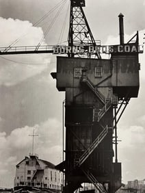 Berenice Abbott, Burns Bros, Coal Elevator And USS Illinois, Armory For Naval Reserves, West 135th