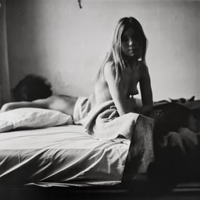 Diane Arbus, Girl sitting in bed with her boyfriend, N.Y.C., 1966
