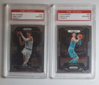 Lamelo Ball 2021 & 2023 Panini Prizms Gem Mint 10