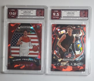 LaMelo Ball Red Cracked Ice Rookies Gem 10 & Gem 9.5