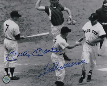Mickey Mantel & Ted Williams, Hand-Signed Authenticated Picture, 8"x10"