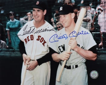 Ted Williams & Mickey Mantel, Hand-Signed Authenticated Picture, 8"x10"