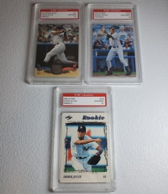 3 Pack Derek Jeter Cards including Rookie