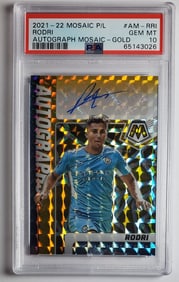 Rodri Mosaic Gold Autograph PSA 10