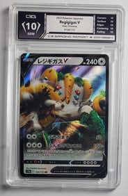 Regigigas V Pokemon Holographic Card Gem Mint 10