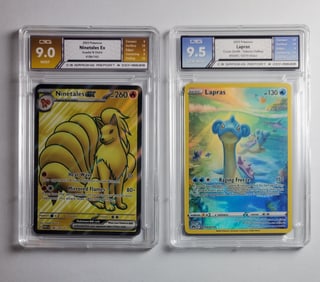 Pokemon Card Lot of 2 Ninetales & Lapras Holo Cards
