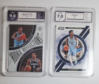 Ja Morant Rookie Cards Plus one Featuring De'Aaron Fox Baseketball Cards