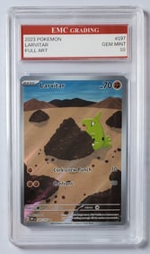 Larvitar Full Art Pokemon Card Holo Gem Mint 10