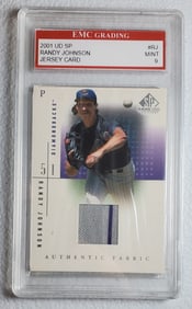 Randy Johnson, Game Used Jersey Card 2001 UD, Gem Mint 9