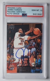 James Harden Hand Signed Rookie Upper Deck PSA 10