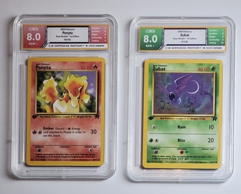 2 Pokemon 1st Edition Cards 2000 Ponyta & Zubat