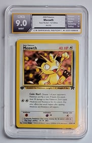 Meowth 1st Edition Pokemon Card 2000, Gem Mint 9