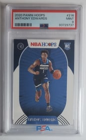 Anthony Edwards Rookie Panini Hoops PSA 9