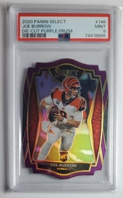 Joe Burrow Die Cut Purple Prizm Rookie PSA 9