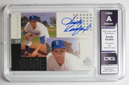 Sandy Koufax Hand Signed Upper Deck Card