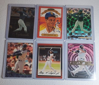 6 Ken Griffey Jr Cards including 1 Rookie