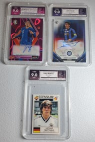 Autographed Isak Begmann Johannesson, Autographed Javier Zanetti & Lothar Matthaus Lot of 3 Cards