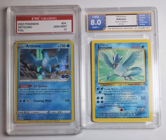 Articuno Pokemon Lot of 2, 2022 Holo plus 1999 Articuno Graded Cards