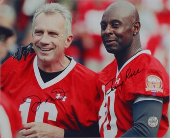 Joe Montana & Jerry Rice, Hand-Signed Authenticated Picture, 8"x10"
