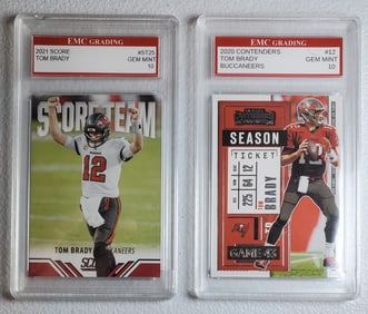 Tom Brady 2 Card Lot Gem Mint 10
