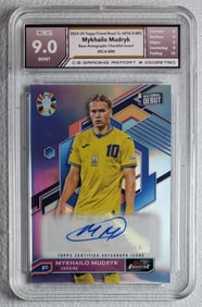 Mykhailo Murdryk, Autographed 2023-24 Topps Finest Road to UEFA EURO, Gem Mint 9