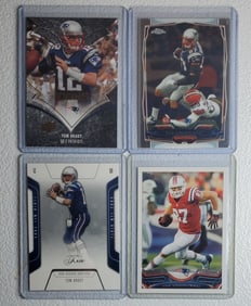 Tom Brady & Rob Gronkowski 4 Football Cards Lot