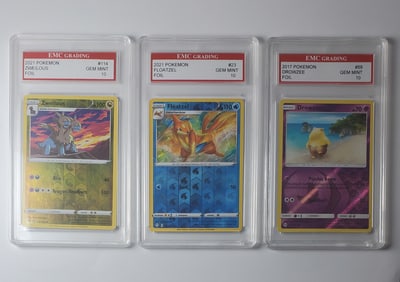 3 Pokemon Cards Gem Mint 10 Drowzee, Floatzel, Zweilous