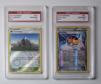 2 Pokemon Holographic Cards Lot Gem Mint 10 Mt Coronet  & Level Ball
