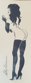 LeRoy Neiman,  Playboy Femlin Arches Her Back, Original Signed Watercolor Drawing