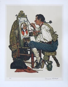 Norman Rockwell 'Ye Pipe And Bowl', Signed Artist Proof Lithograph, 1976