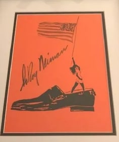 LeRoy Neiman, Playboy Femlin with USA Flag on a Loafer, Original Signed Watercolor Drawing