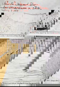 Christo 'Wrapped Floors - 1984', Hand Signed Offset Lithograph